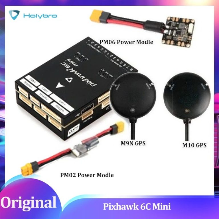 Holybro Pixhawk 6C Mini Flight Controller with PM02 V3 12S/PM06 14S Power Module and M9N/M10 GPS for RC Multirotor Airplane